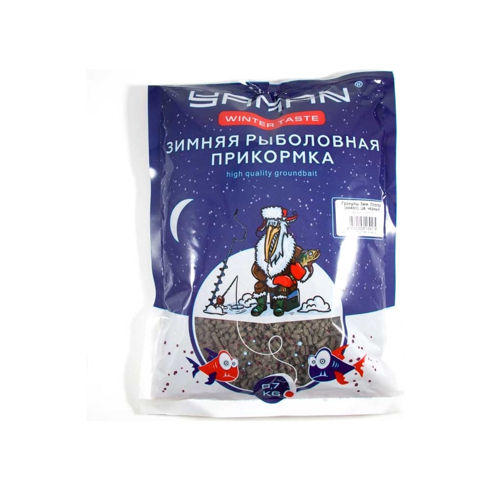 Прикормка ЯМАН winter taste гранулы, 3 мм, плотва, зимняя, кокос ...