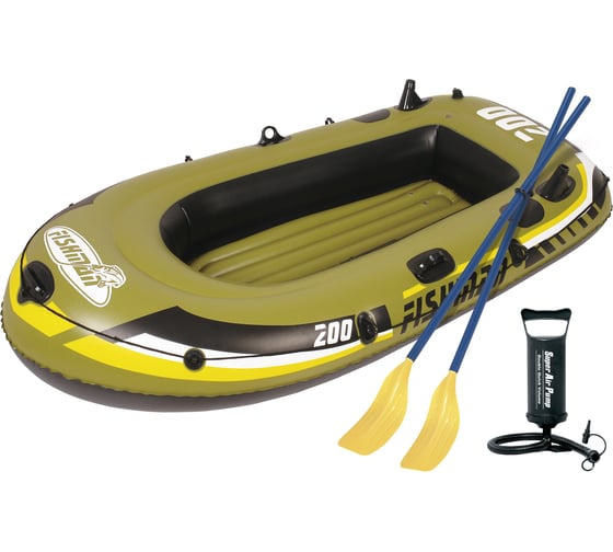 Надувная лодка с веслами и насосом JILONG FISHMAN 200SET 218х110х36см JL007207-1N