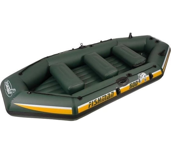 Надувная лодка с алюминиевыми веслами JILONG FISHMAN II 400 SET 295x128x43см, темно-зеленая JL007211N