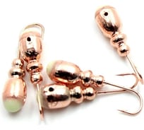 Мормышка ЯМАН немка с отверстием, copper plated, с фосфорной пяткой, вес 0.8 г, 5 шт Я-МР0127