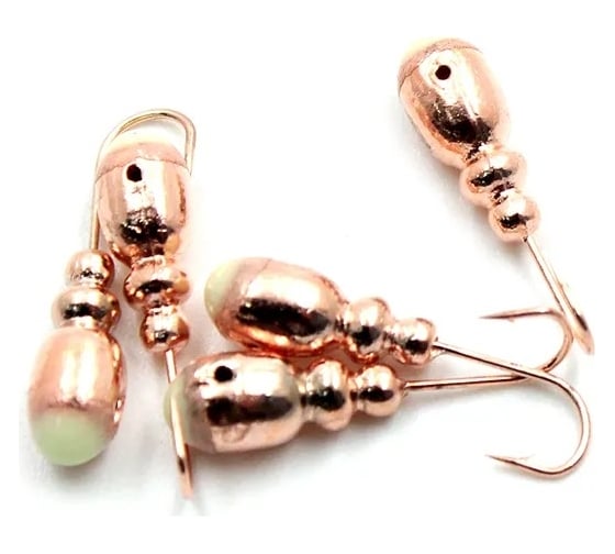 Мормышка ЯМАН немка с отверстием, copper plated, с фосфорной пяткой, вес 0.8 г, 5 шт Я-МР0127 1