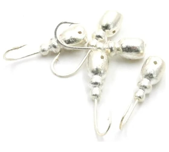 Мормышка ЯМАН немка с отверстием, silver plated, вес 0.8 г, 5 шт Я-МР0205