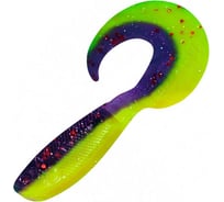 Твистер ЯМАН pro mermaid tail, р.3 inch, цвет n26 - violet chartreuse, 10 шт. YP-MT3-26