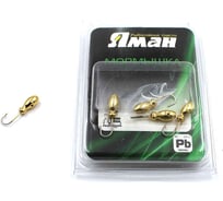 Мормышка ЯМАН щелкун с отверстием, gold plated, вес 0.5 г, 5 шт Я-МР0034