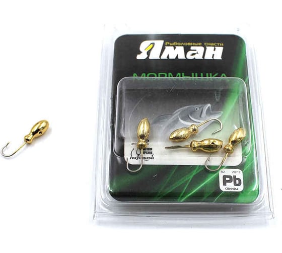 Мормышка ЯМАН щелкун с отверстием, gold plated, вес 0.5 г, 5 шт Я-МР0034 1