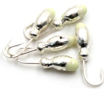 Мормышка ЯМАН щелкун с отверстием, silver plated, с фосфорной пяткой, вес 0.5 г, 5 шт Я-МР0137