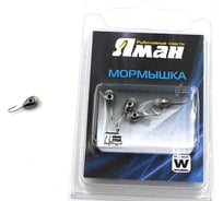 Мормышка ЯМАН вольфкапля с фосфором с отверстием, р. 4.5, вес 1.20, черный никель, 5 шт Я-МР0567