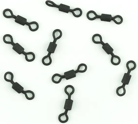 Вертлюг Namazu pro rolling ribbed swivel, латунь, carbon, р. 7, test-14 кг, 10 шт NP-FT-RRS7C 1