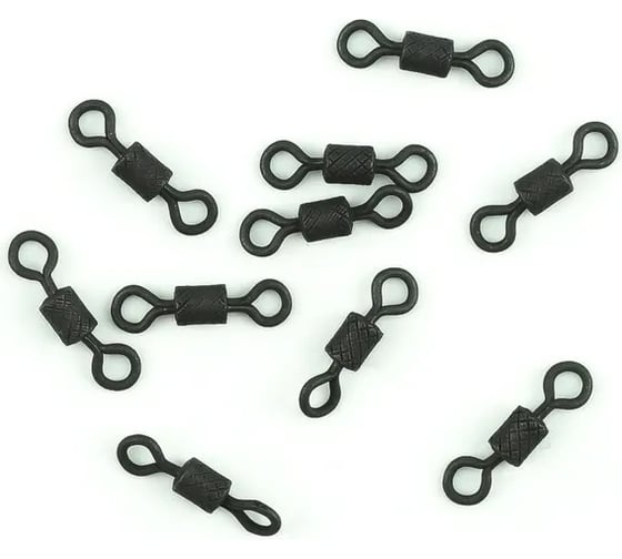 Вертлюг Namazu pro rolling ribbed swivel, латунь, carbon, р. 9, test-6 кг, 10 шт NP-FT-RRS9C 1