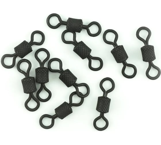 Вертлюг Namazu pro rolling ribbed swivel, латунь, carbon, р.3, test-35 кг, 10 шт NP-FT-RRS3C 1