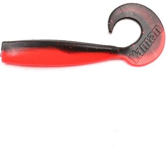 Твистер ЯМАН lazy tail shad, р.7 inch цвет n33 - black red flake/red, 3 шт. Y-LTS7-33