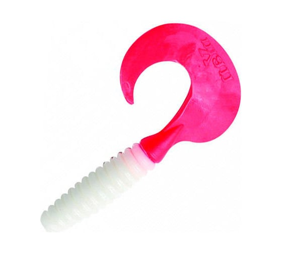Твистер ЯМАН pro spiral, р.2.5 inch, цвет n05 - white red tail, 10 шт. YP-S25-05 1