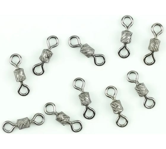 Вертлюг Namazu rolling ribbed swivel, латунь, цвет bn, р. 8, test-9 кг, 10 шт N-FT-RRS8