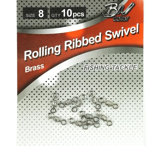 Вертлюг Namazu rolling ribbed swivel, латунь, цвет bn, р. 8, test-9 кг, 10 шт N-FT-RRS8