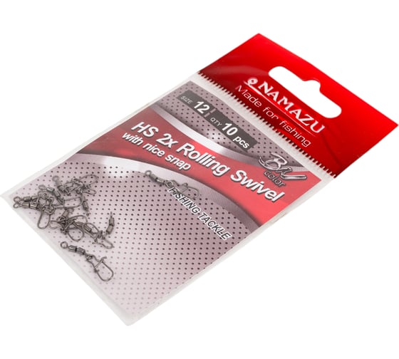 Двойной вертлюг с застежкой Namazu hs 2x rolling swivels with nice snap, цвет bn, р. 12, test-6 кг N-FT-HSD12
