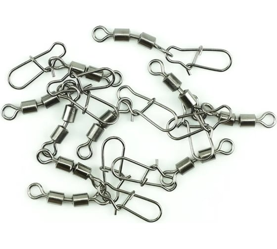 Двойной вертлюг с застежкой Namazu hs 2x rolling swivels with nice snap, цвет bn, р. 12, test-6 кг N-FT-HSD12 1