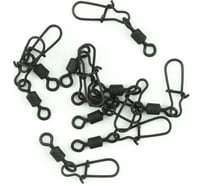 Вертлюг с застежкой Namazu pro rolling ribbed swivel with nice snap, цвет carbon, р. 6, test-27 кг NP-FT-RSNS6C