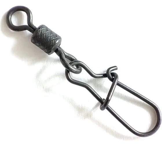 Вертлюг с застежкой Namazu pro rolling ribbed swivel with nice snap, цвет carbon, р. 7, test-23 кг NP-FT-RSNS7C 1