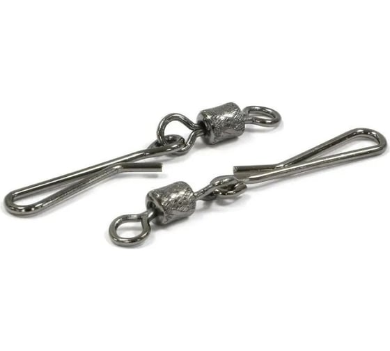 Вертлюг с форелевой застежкой Namazu rolling ribbed swivel with hanging snap-a, цвет bn, р.10, test-5 кг N-FT-RSHSA10 1