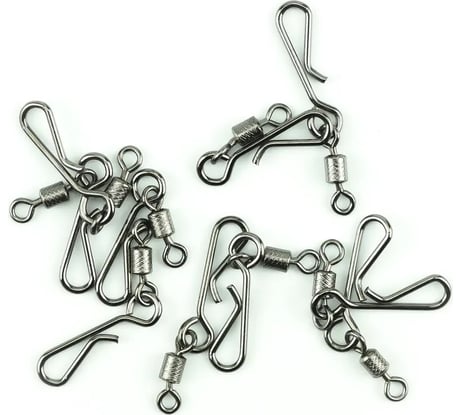 Вертлюг с форелевой застежкой Namazu rolling ribbed swivel with hanging snap-a, цвет bn, р. 8, test-12 кг N-FT-RSHSA8