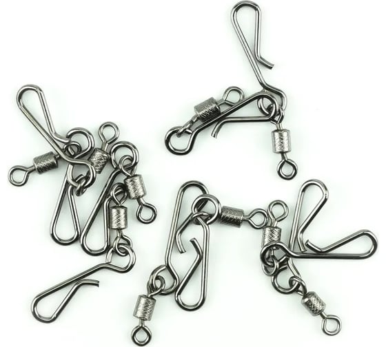 Вертлюг с форелевой застежкой Namazu rolling ribbed swivel with hanging snap-a, цвет bn, р. 8, test-12 кг N-FT-RSHSA8 1