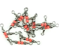 Тройной вертлюг Namazu tripple swivel, латунь, цвет bn, р. 10x12, test-12 кг, 10 шт N-FT-TS10