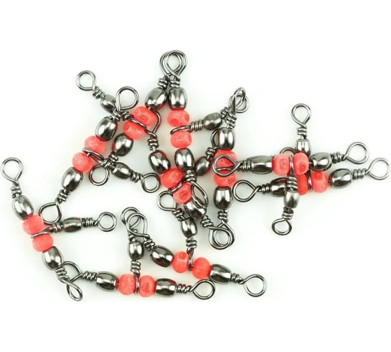 Тройной вертлюг Namazu tripple swivel, латунь, цвет bn, р. 10x12, test-12 кг, 10 шт N-FT-TS10 1