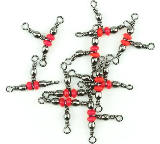 Тройной вертлюг Namazu tripple swivel, латунь, цвет bn, р. 14x16, test-8 кг, 10 шт N-FT-TS14 1