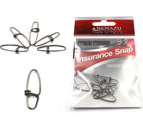 Карабин Namazu insurance snap, цвет bn, р. 3, test-23 кг, 5 шт N-FT-IS3