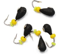 Вольфрамовая мормышка ЯМАН капля с отверстием, с коронкой из никеля, d-3 мм, вес 0.4 г, бисер и кембрик Я-МР1304