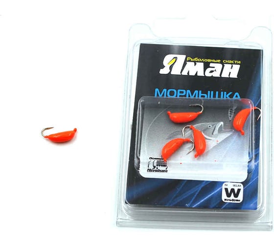 Вольфрамовая мормышка ЯМАН банан с ушком, р.4, вес 1.50, оранжевый, 5 шт Я-МР0250 1
