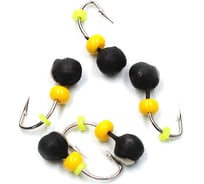 Вольфрамовая мормышка ЯМАН дробь с коронкой из никеля, d-4 мм, вес 0.6 г, бисер и кембрик, флуоресцентный желтый Я-МР1374