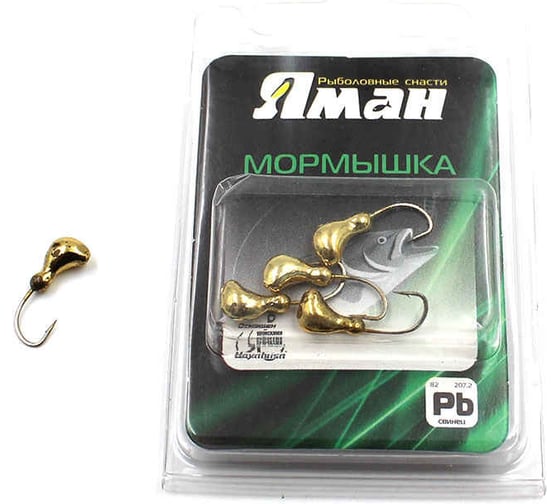 Мормышка ЯМАН ст. муравей с отверстием, gold plated, вес 0.5 г, 5 шт Я-МР0024