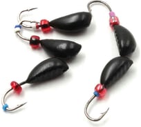 Литая мормышка ЯМАН жучок, вес 0.5 г, крючок kumho №27, черный, 5 шт Я-МР1246Ч