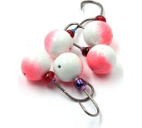 Литая мормышка ЯМАН дробинка большая, вес 1 г, крючок kumho №23, красный, 5 шт Я-МР1244ФКС