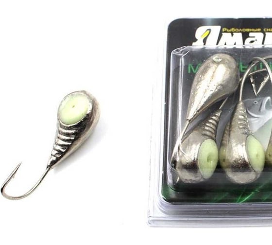Литая мормышка ЯМАН ракушка, nl с фосфорным глазком, 5 шт Я-МР0001 1