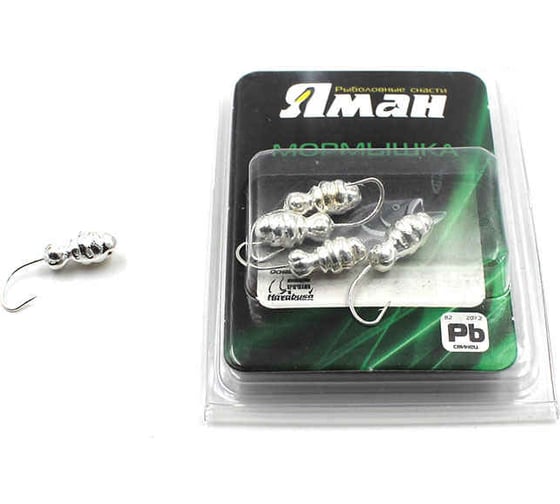 Мормышка ЯМАН шмель с отверстием, silver plated, вес 1.2 г, 5 шт Я-МР0030 1