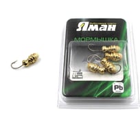 Мормышка ЯМАН шмель с отверстием, gold plated, с фосфорной пяткой, вес 1.2 г, 5 шт Я-МР0132