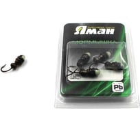 Мормышка ЯМАН шмель с отверстием, bn, с фосфорной пяткой, вес 1.2 г, 5 шт Я-МР0133