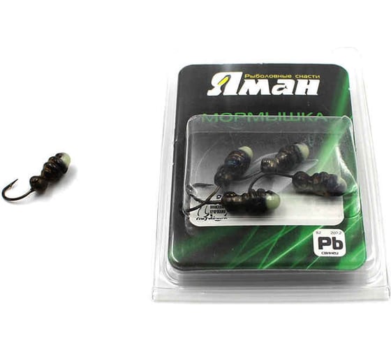 Мормышка ЯМАН шмель с отверстием, bn, с фосфорной пяткой, вес 1.2 г, 5 шт Я-МР0133 1