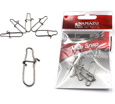 Карабин Namazu nice snap, цвет bn, р. 0, test 14 кг, 10 шт N-FT-NS0