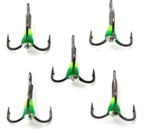 Крючок-тройник светофор с каплей и камнем Namazu размер 8 int, цвет yg, 5 шт N-HTL8YG