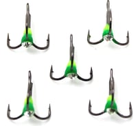 Крючок-тройник светофор с каплей и камнем Namazu размер 10 int, цвет yg, 5 шт N-HTL10YG