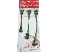 Набор стальных поводков Namazu leader 1x7 nylon coated green, l-15/25 см, test 7 кг, по 20 шт N-17LSG24-S60