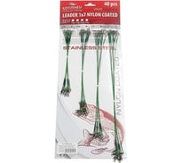 Набор стальных поводков Namazu leader 1x7 nylon coated green, l-15/30 см, test- 18 кг, по 10 ш N-17LSG42-S40