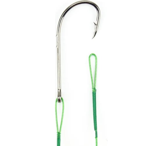 Стальной поводок с одинарным крючком Namazu leader 1x7 nylon coated green, d-0.39 мм, l-20 см 92247 N-LS39-20BH1/0L 1
