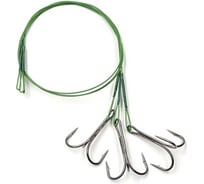 Стальной поводок с тройным крючком Namazu leader 1x7 nylon coated green, d-0.39 мм, l-20 см 35647 r N-LS39-20TR2L
