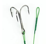 Стальной поводок с тройным крючком Namazu leader 1x7 nylon coated green, d-0.48 мм, l-40 см 35647 r N-LS48-40TR1L