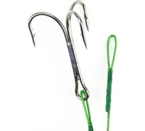 Стальной поводок с тройным крючком Namazu leader 1x7 nylon coated green, d-0.48 мм, l-50 см 35647 r N-LS48-50TR1L