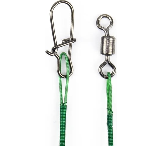Стальной поводок Namazu leader 1x7 nylon coated green, d-0.24 мм, l-30 см, test 7 кг, 5 шт N-17LSG24-30L 1